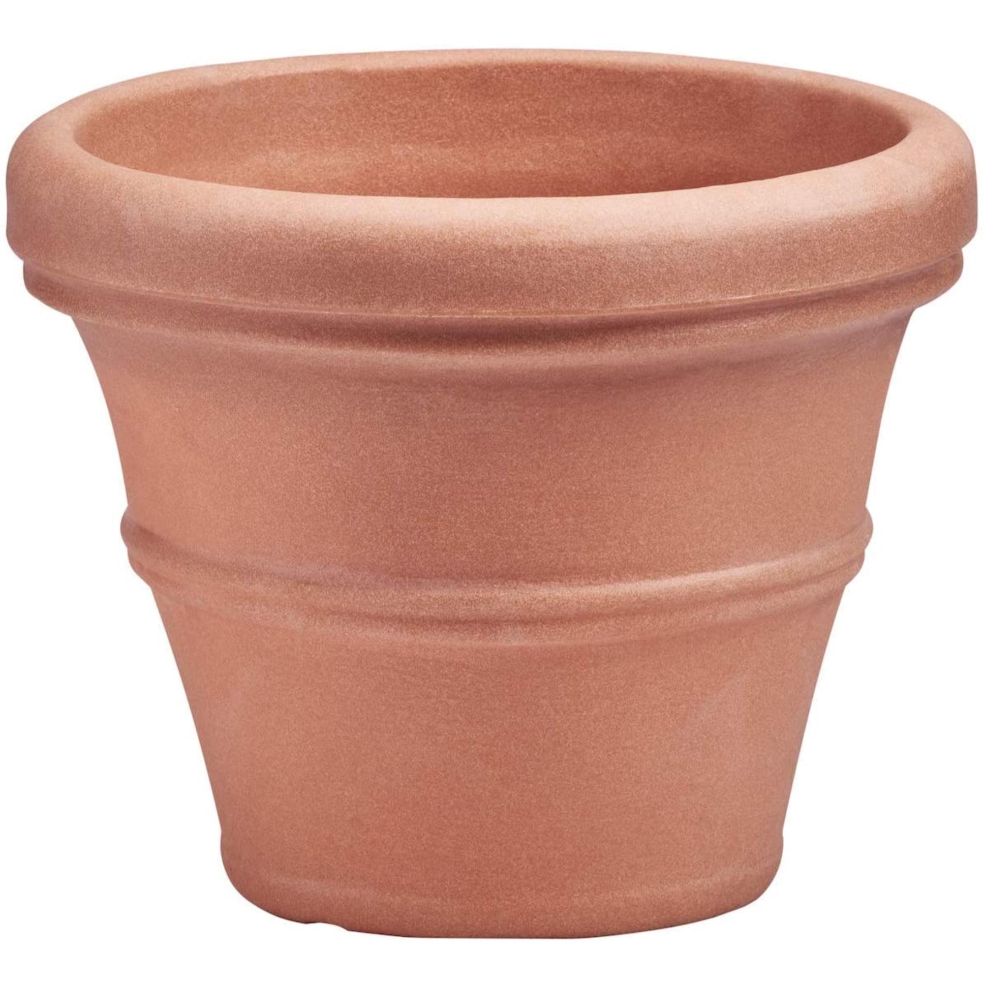 Crescent Garden Brunello Classic Rolled-Rim Planter, Weather Terracotta 20"