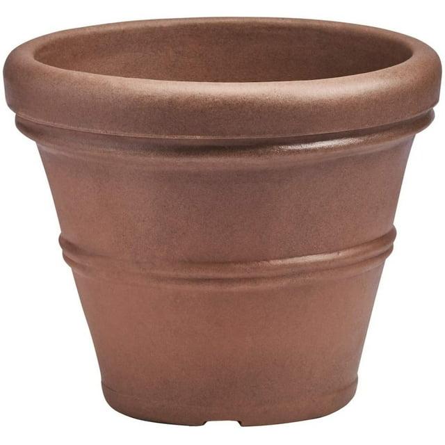 Crescent Garden Brunello Classic Rolled-Rim Plant Pot, Rust, 12in