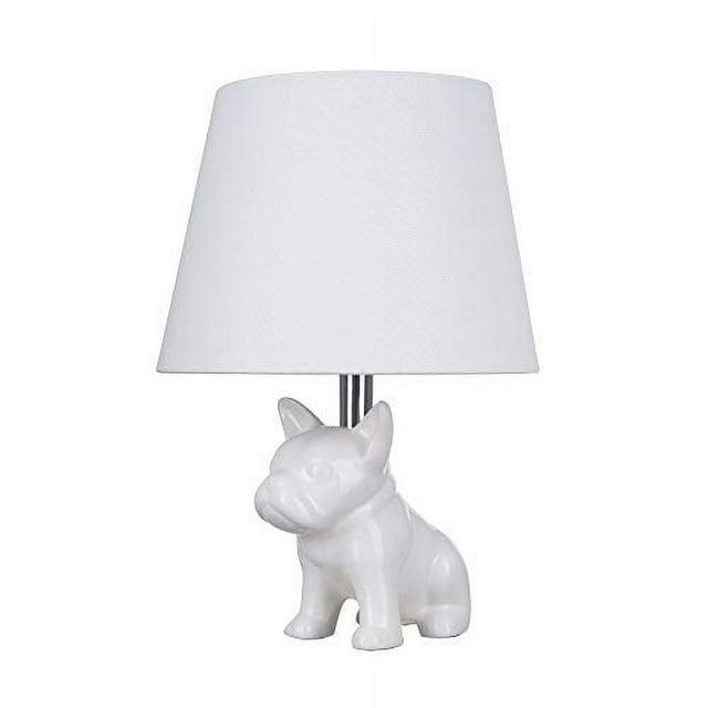 Bulldog Ceramic Table Lamp - White