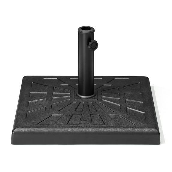 Crestlive Products 42.5 lbs Heavy Duty Square Concrete Patio Umbrella Base with 2 Wheels, Black