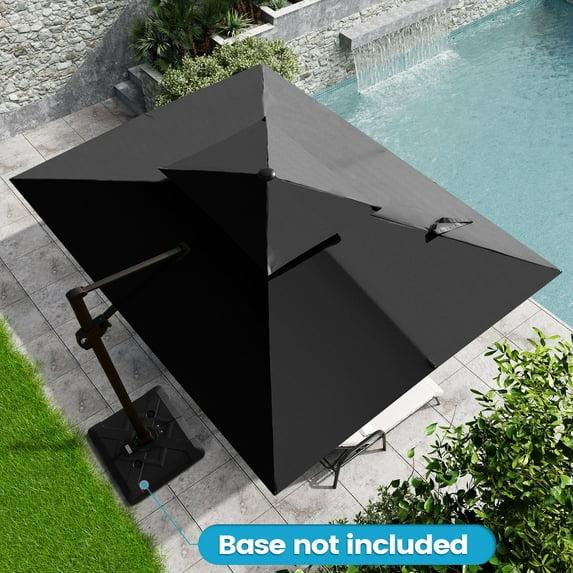 Crestlive Products Sombrillas de Patio Rectangulares Negras en Voladizo Resistentes a los Rayos UV