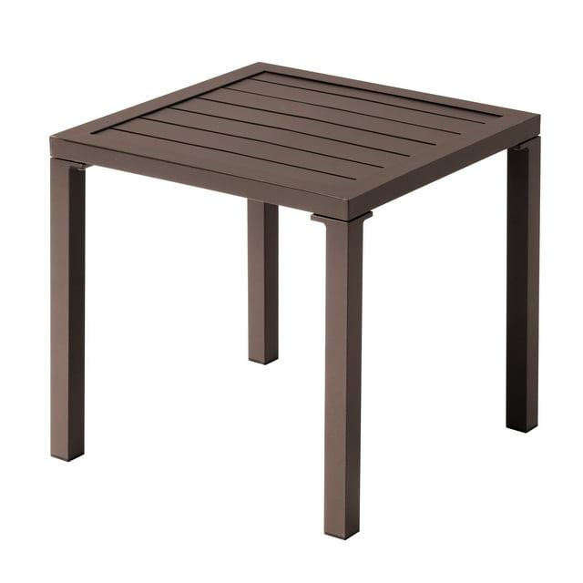3pc Outdoor Five Position Adjustable Curved Aluminum Lounge Set Brown - Crestlive Products: Weather-Resistant Patio Furniture Set with Side Table