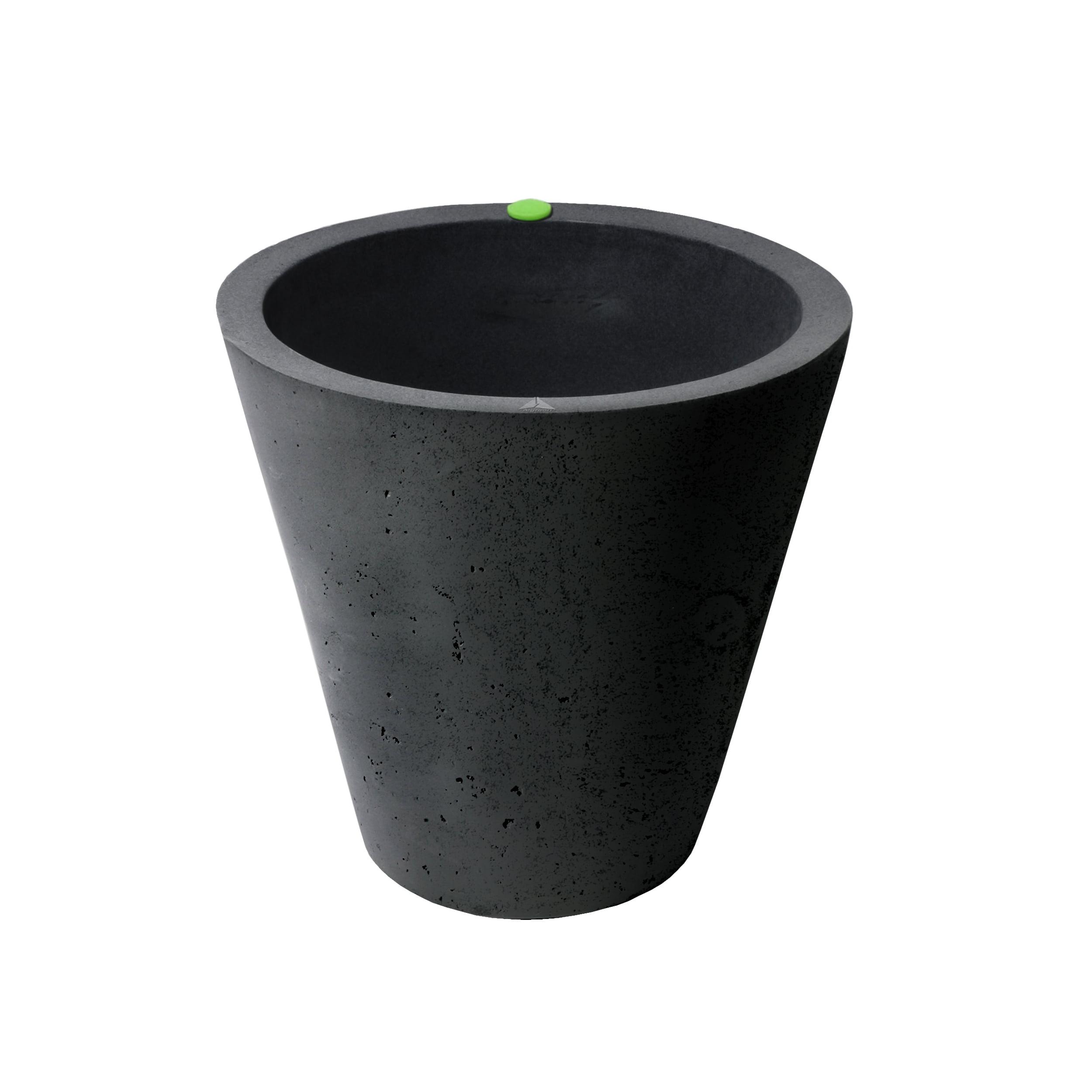 Large Black Concrete Texture Self-Watering Outdoor Planter