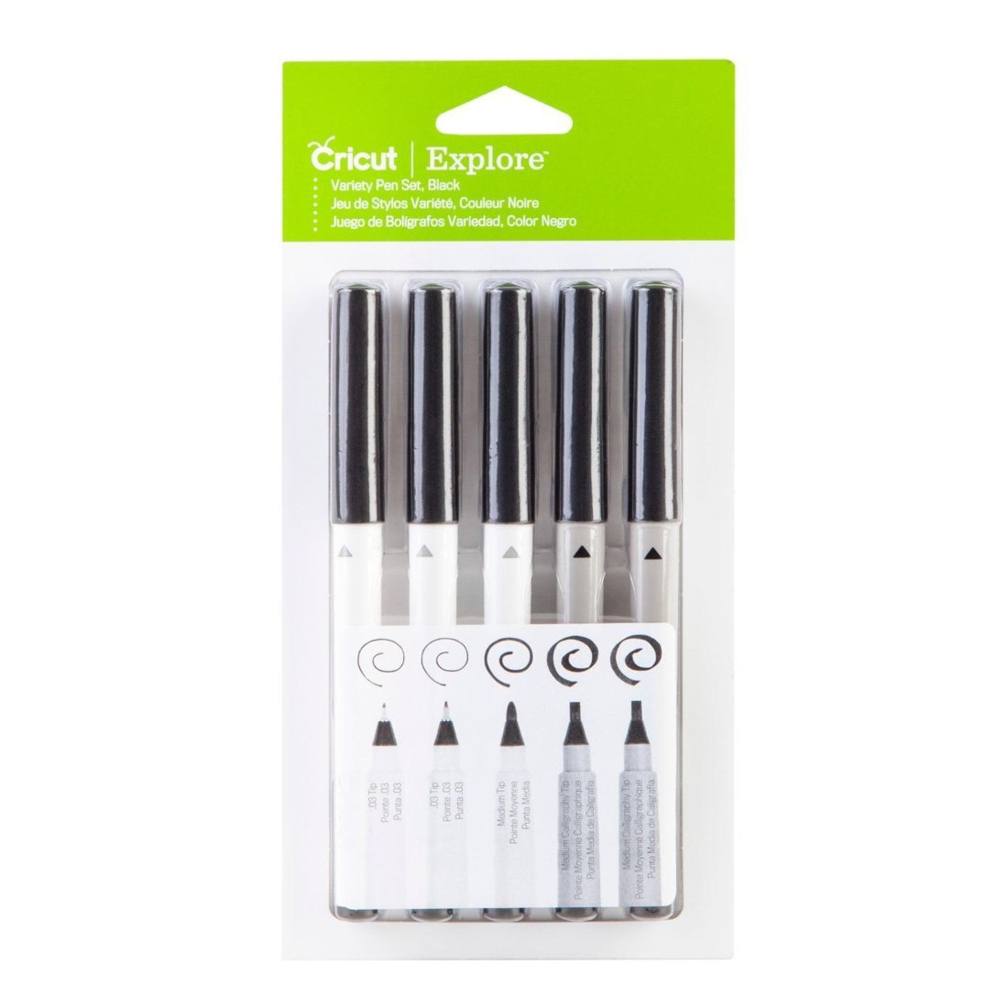 Cricut 5pc Black Calligraphy Variety Pen Set: Art & Stationery, 1.0mm Point, Non-Toxic, Assorted Pens, Office Supplies