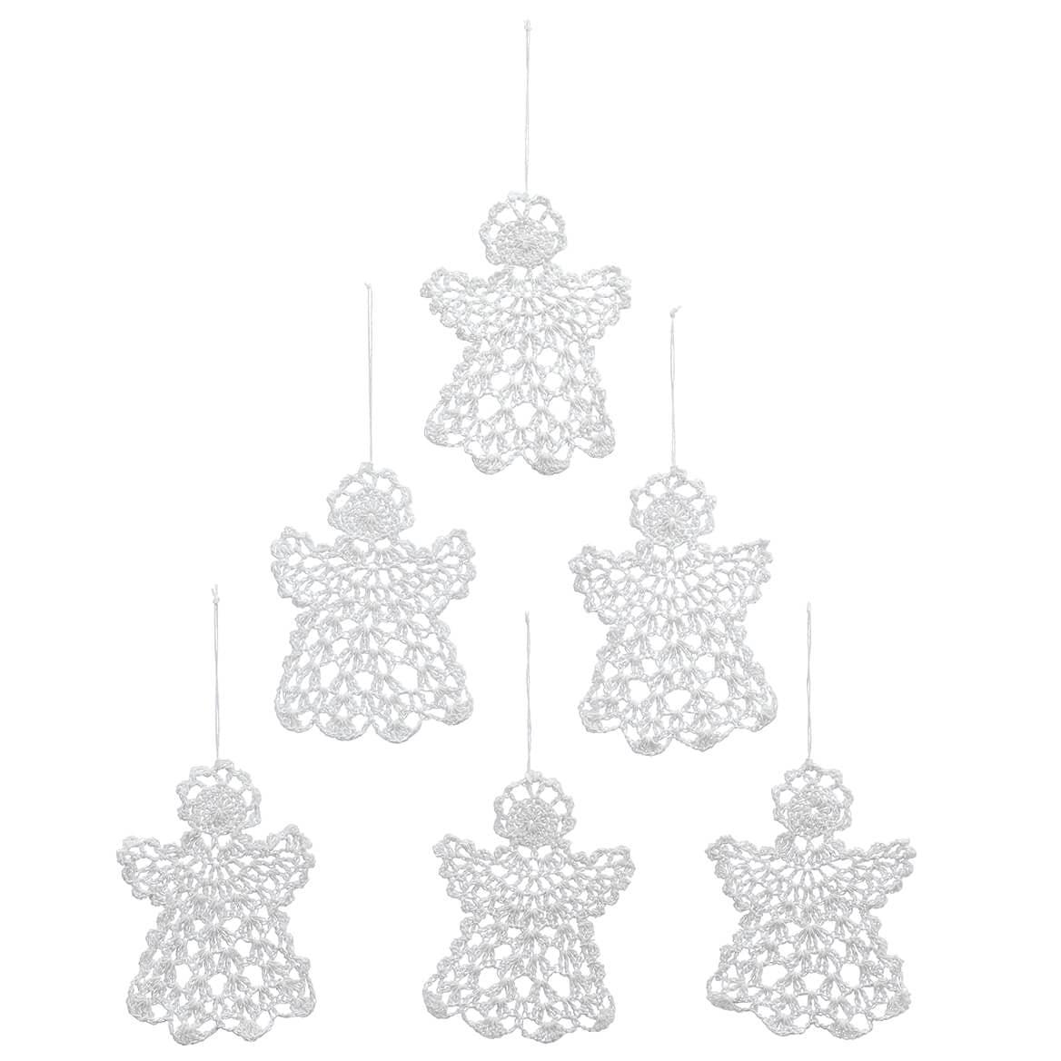 White Crocheted Angel Ornaments Set of 6