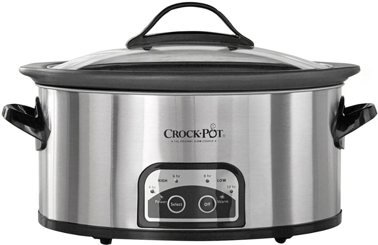 6-Quart Stainless Steel Programmable Slow Cooker with Timer