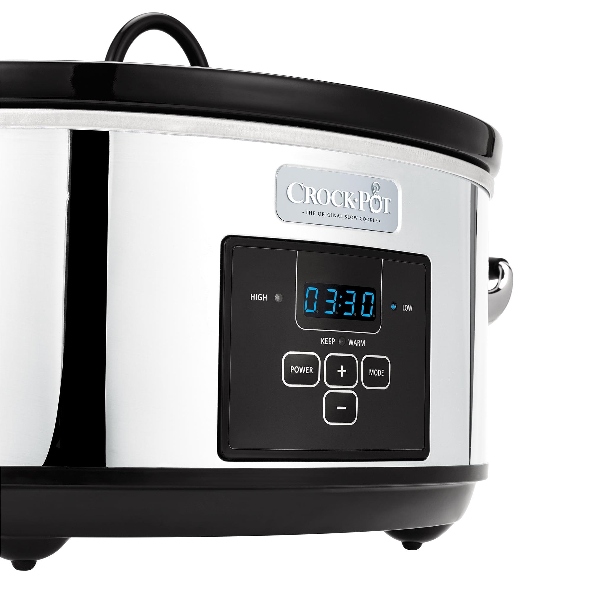 Polished Stainless Steel 7-Quart Programmable Slow Cooker with Digital Timer