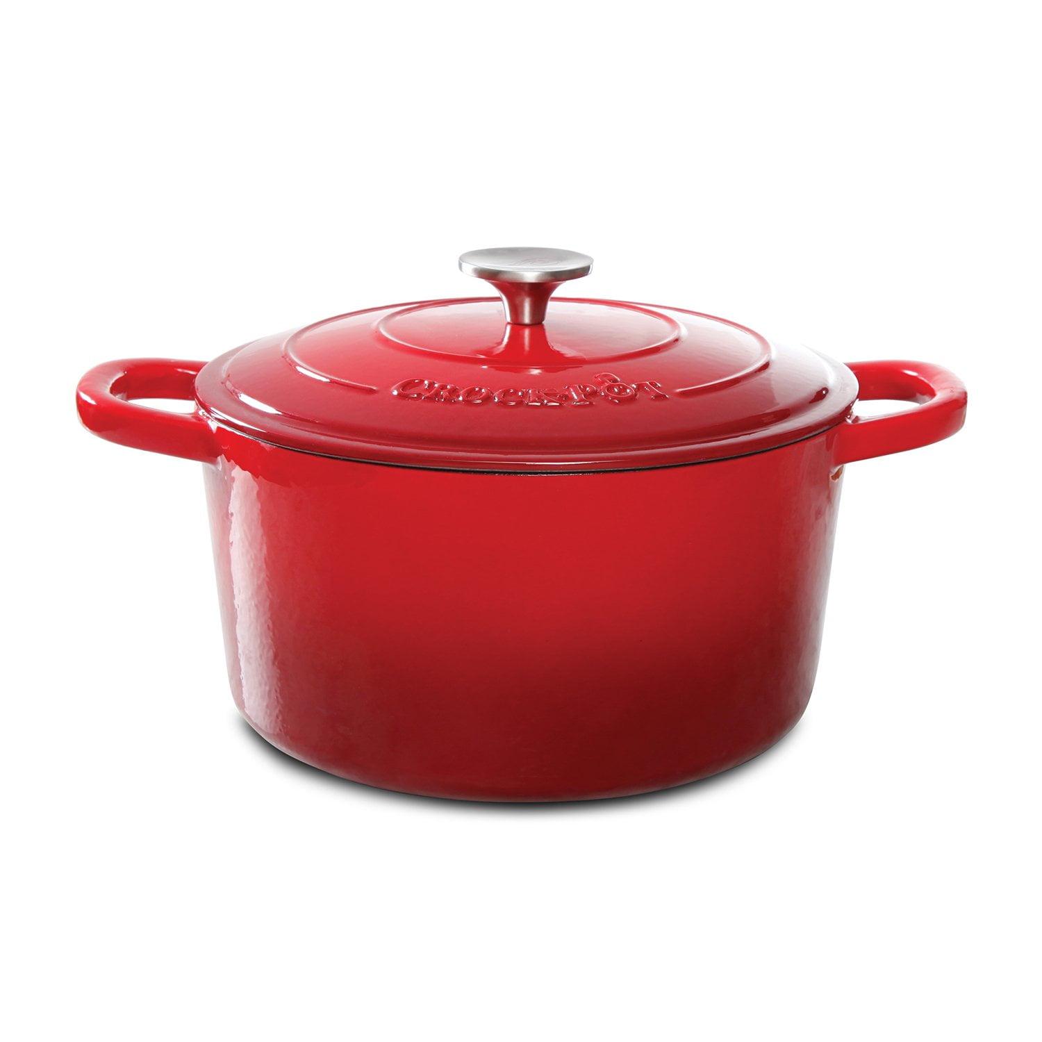 Scarlet Red Enameled Cast Iron 5 Qt Dutch Oven