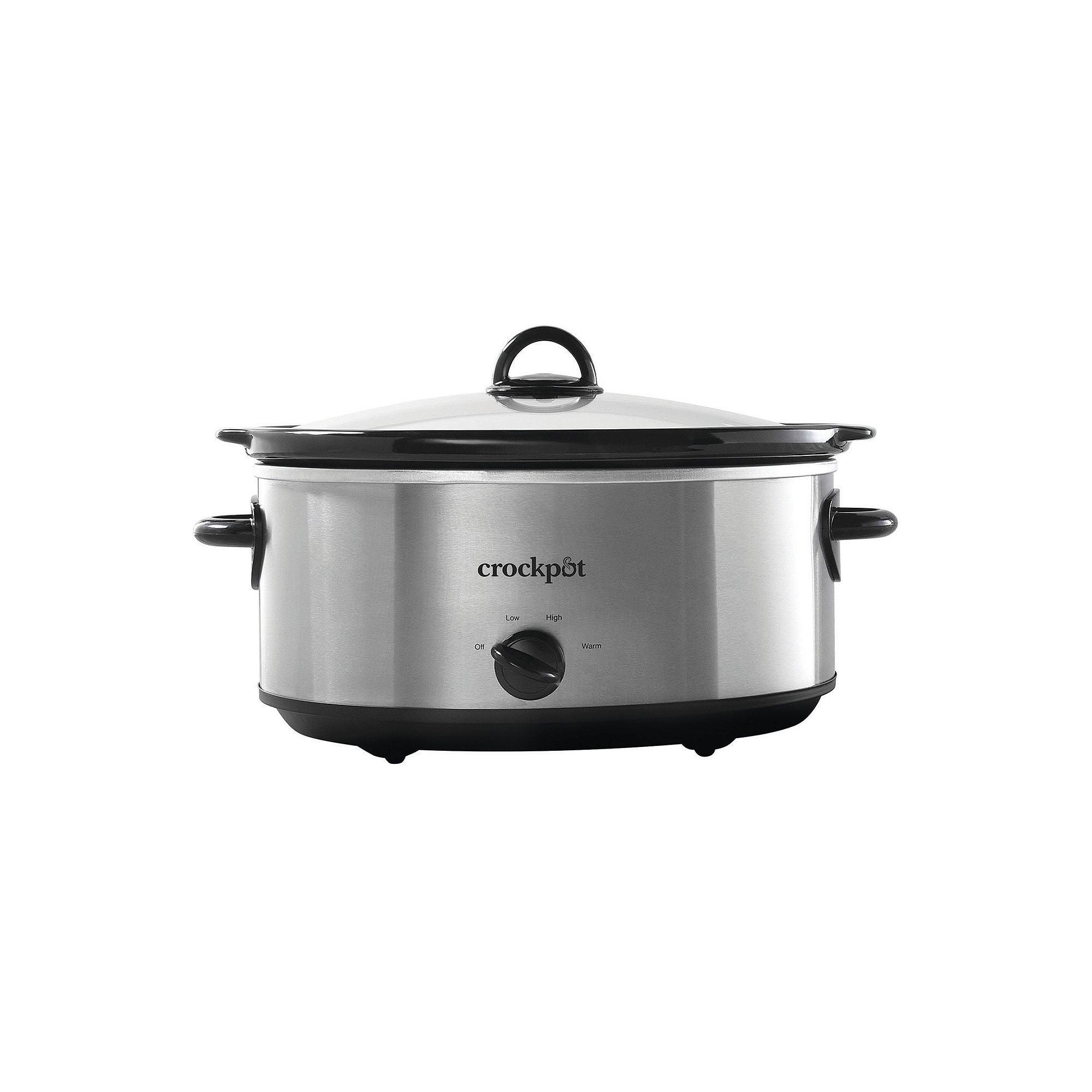 Crock-Pot 7qt Manual Slow Cooker - Stainless Steel: Original Slow Cooker, Removable Stoneware, Stay-Cool Handles, 270W