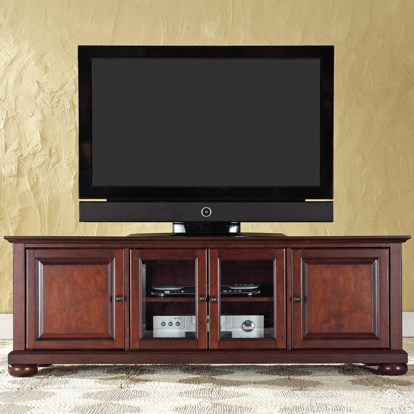 Alexandria TV Stand for TVs up to 60" Mahogany - Crosley: Sleek Design, Media Storage, Cord Management