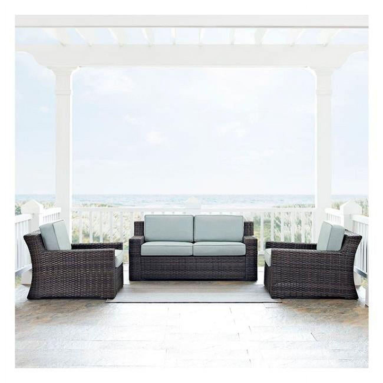 Beaufort 3-Piece Outdoor Wicker Seating Set with Mist Cushions