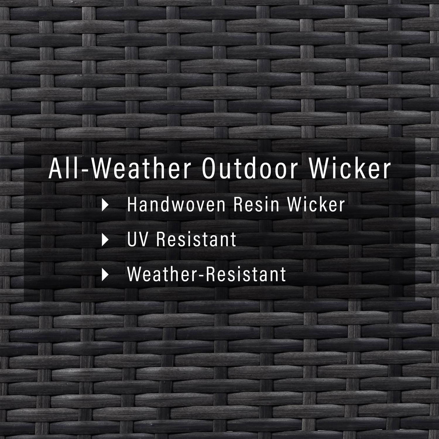 Beaufort Outdoor Steel Arm Chair Mist/Brown - Crosley: Woven Resin Wicker, Powder-Coated Frame, UV & Weather-Resistant