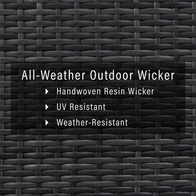 Beaufort Outdoor Steel Arm Chair Mist/Brown - Crosley: Woven Resin Wicker, Powder-Coated Frame, UV & Weather-Resistant