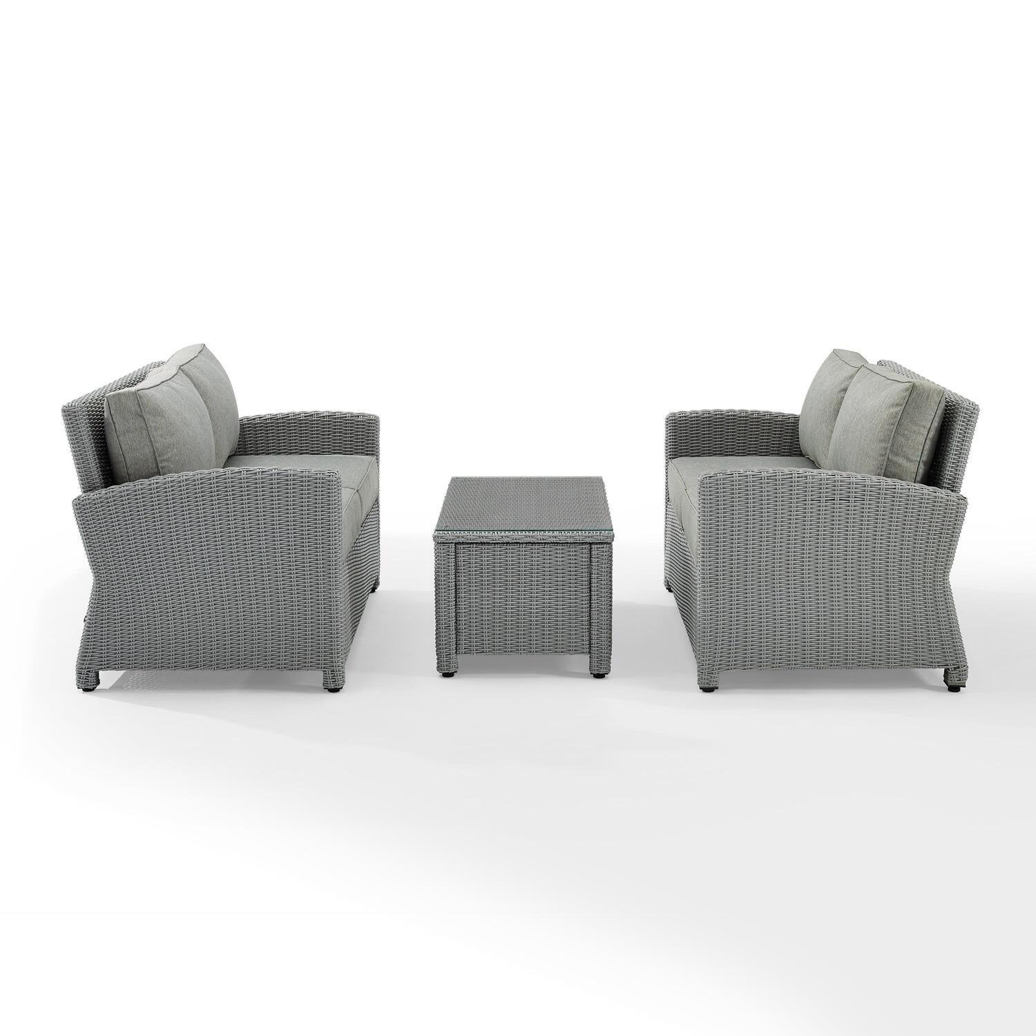 Bradenton Gray 3-Piece Outdoor Wicker Seating Set