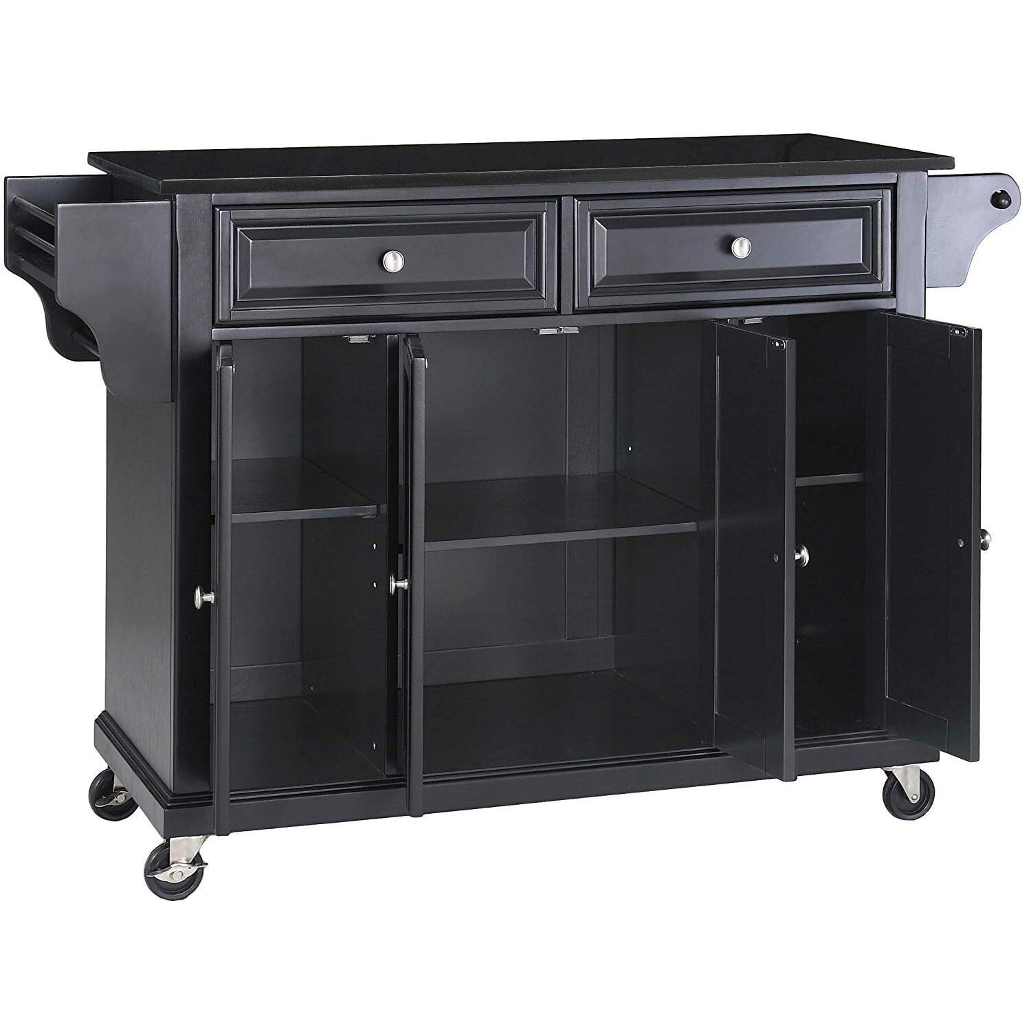 Crosley Furniture  Solid Granite Top Kitchen Cart-Island - Black