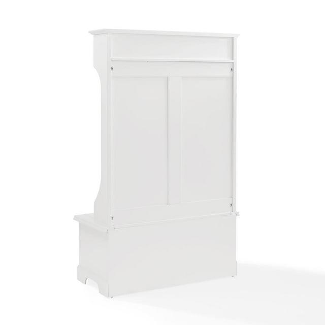 Campbell Hall Tree White - Crosley: Foyer Seating, Coat Hooks, Storage Bench, Cubbies