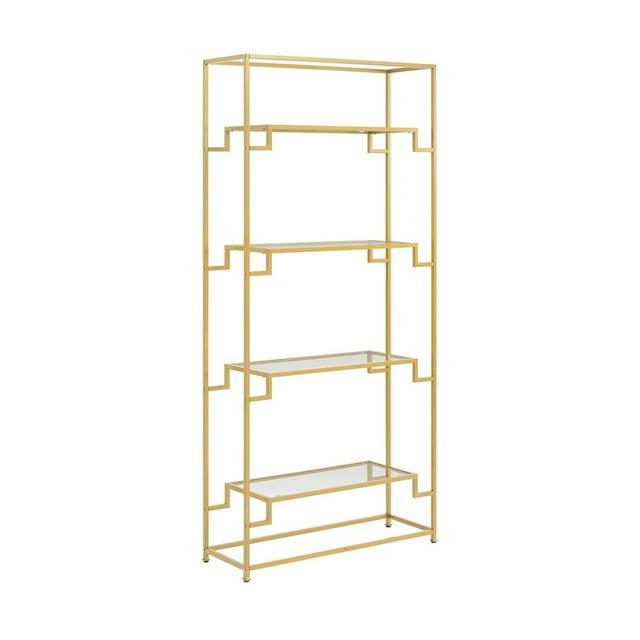 72.25" Celeste Etagere Gold - Crosley: Modern Luxury Steel Frame, 4-Tier Open Shelves