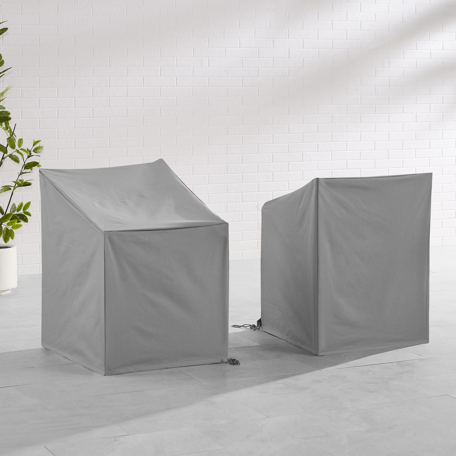 Outdoor Dining Arm Chair Furniture Cover Set, Gray - 2 Piece