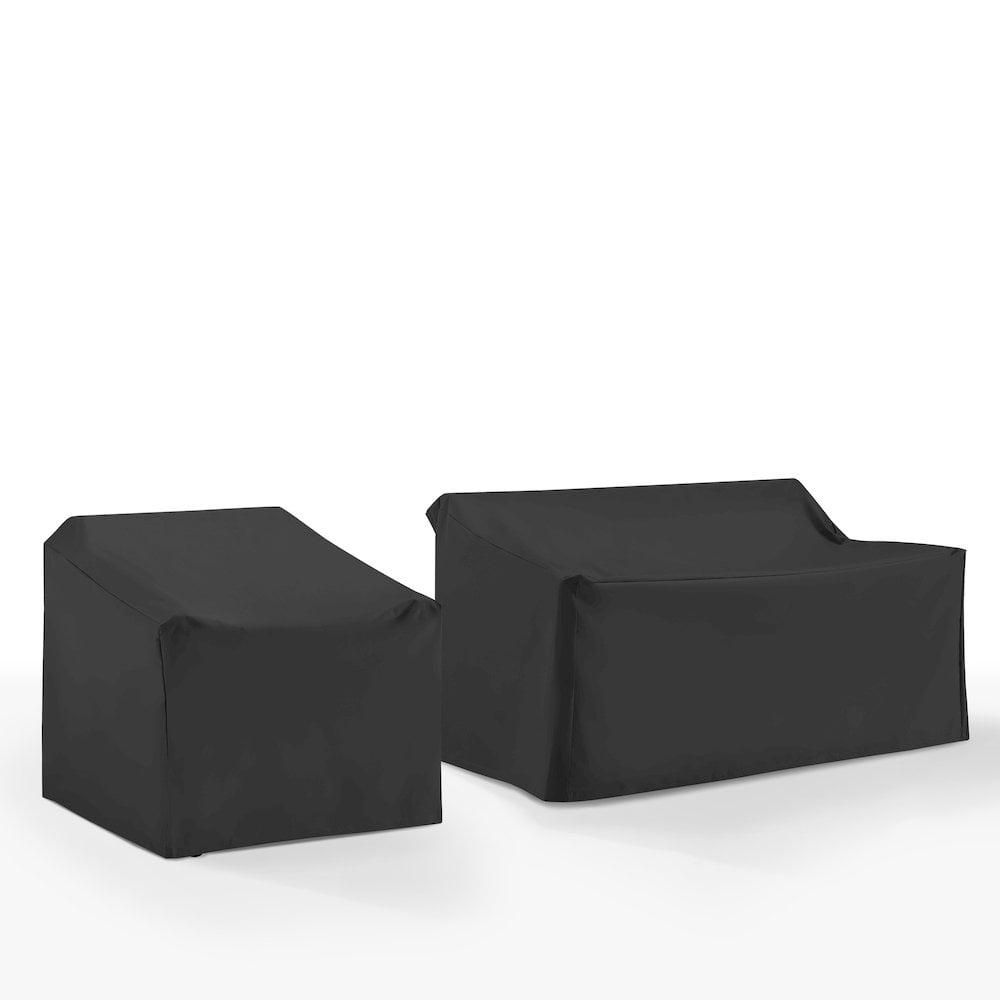 Black Heavy Duty Vinyl Outdoor Furniture Cover Set