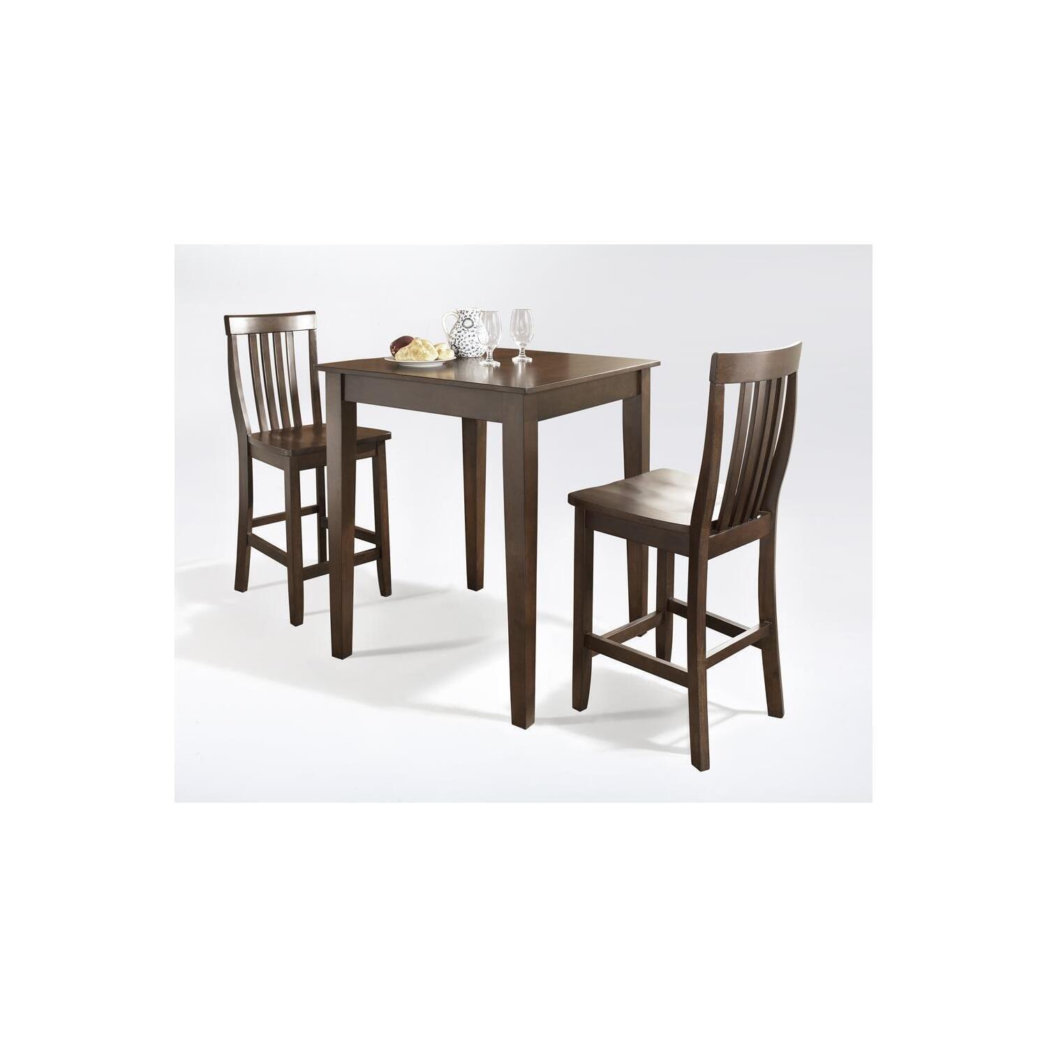 Mahogany Kids Pub Set with 2 Hardwood Chairs