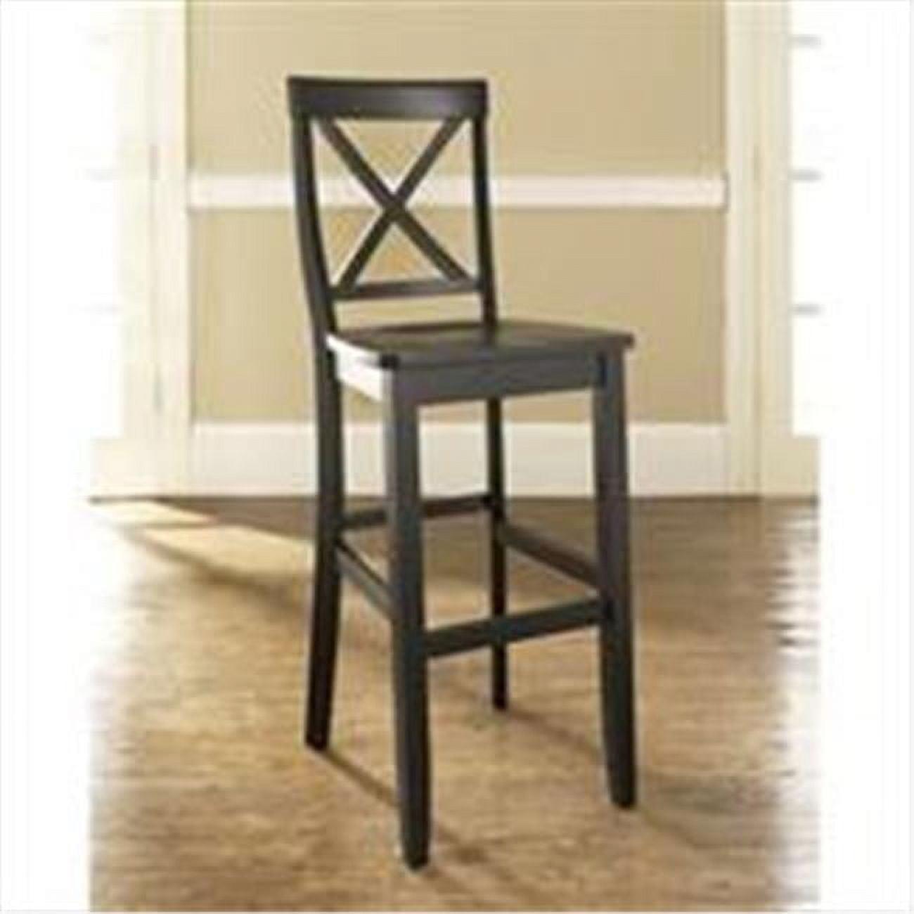 Modern Classic X-Back Solid Hardwood 30" Barstool in Black - Set of 2