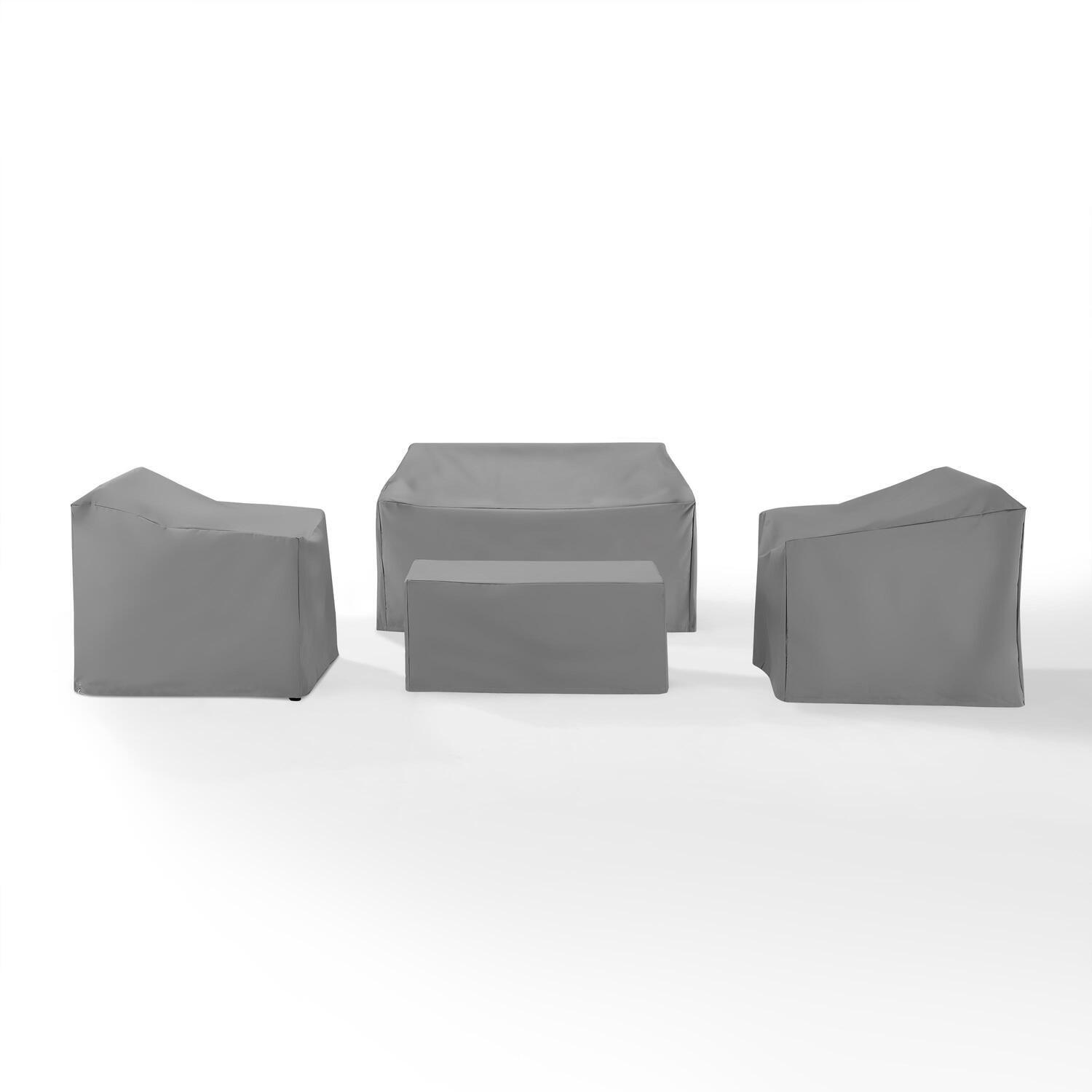 Gray Heavy-Duty Vinyl Patio Furniture Cover Set