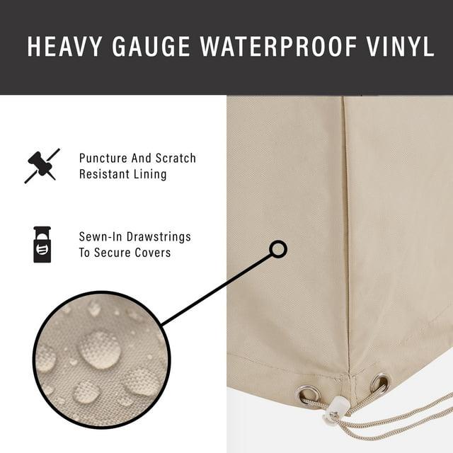 Crosley 4pc Furniture Cover Set: Vinyl Protective Covers for Outdoor Seating, Waterproof & Scratch-Resistant
