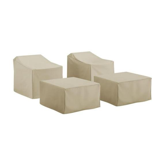 Crosley 4pc Furniture Cover Set: Vinyl Protective Covers for Outdoor Seating, Waterproof & Scratch-Resistant