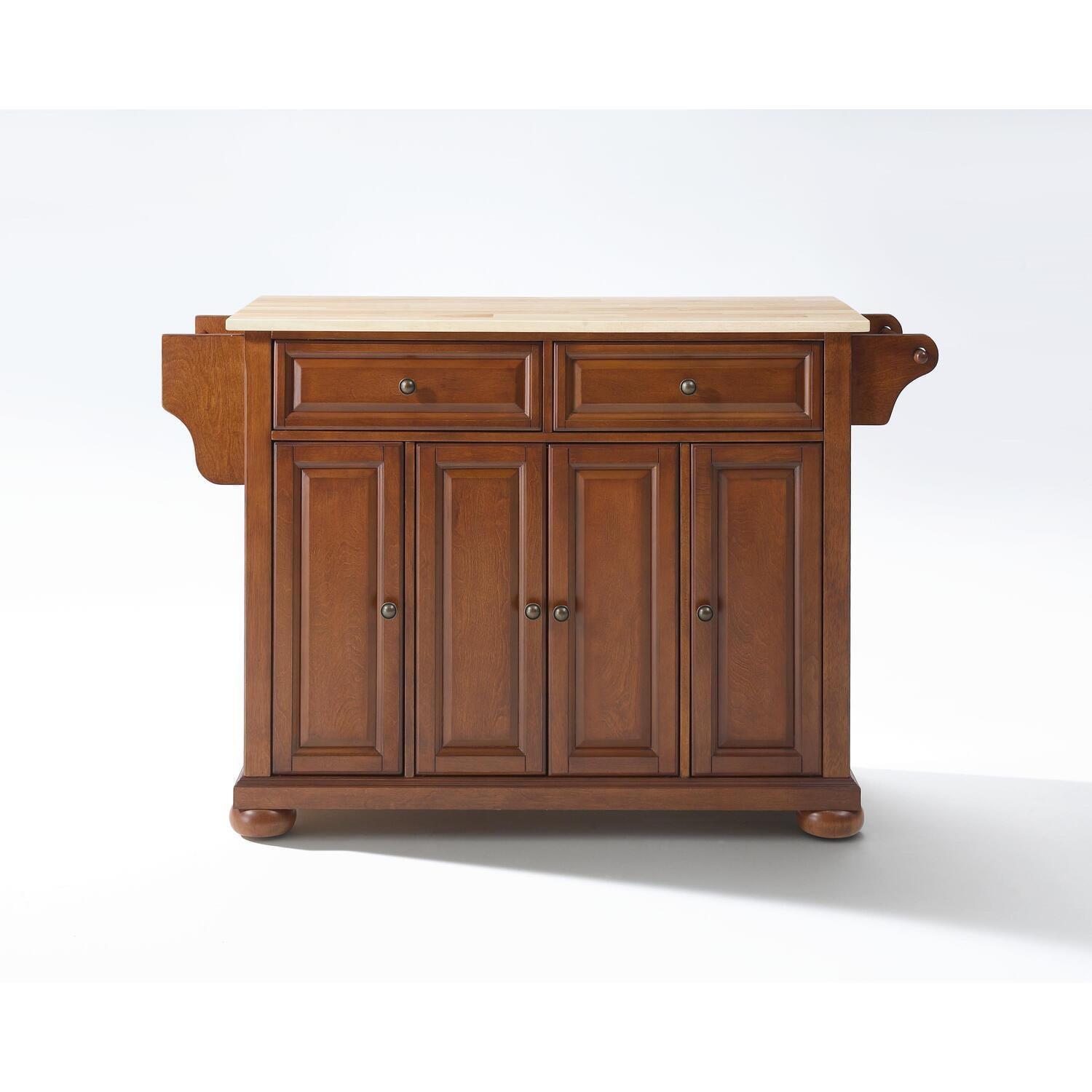 Alexandria Cherry Wood Top Full Size Kitchen Island