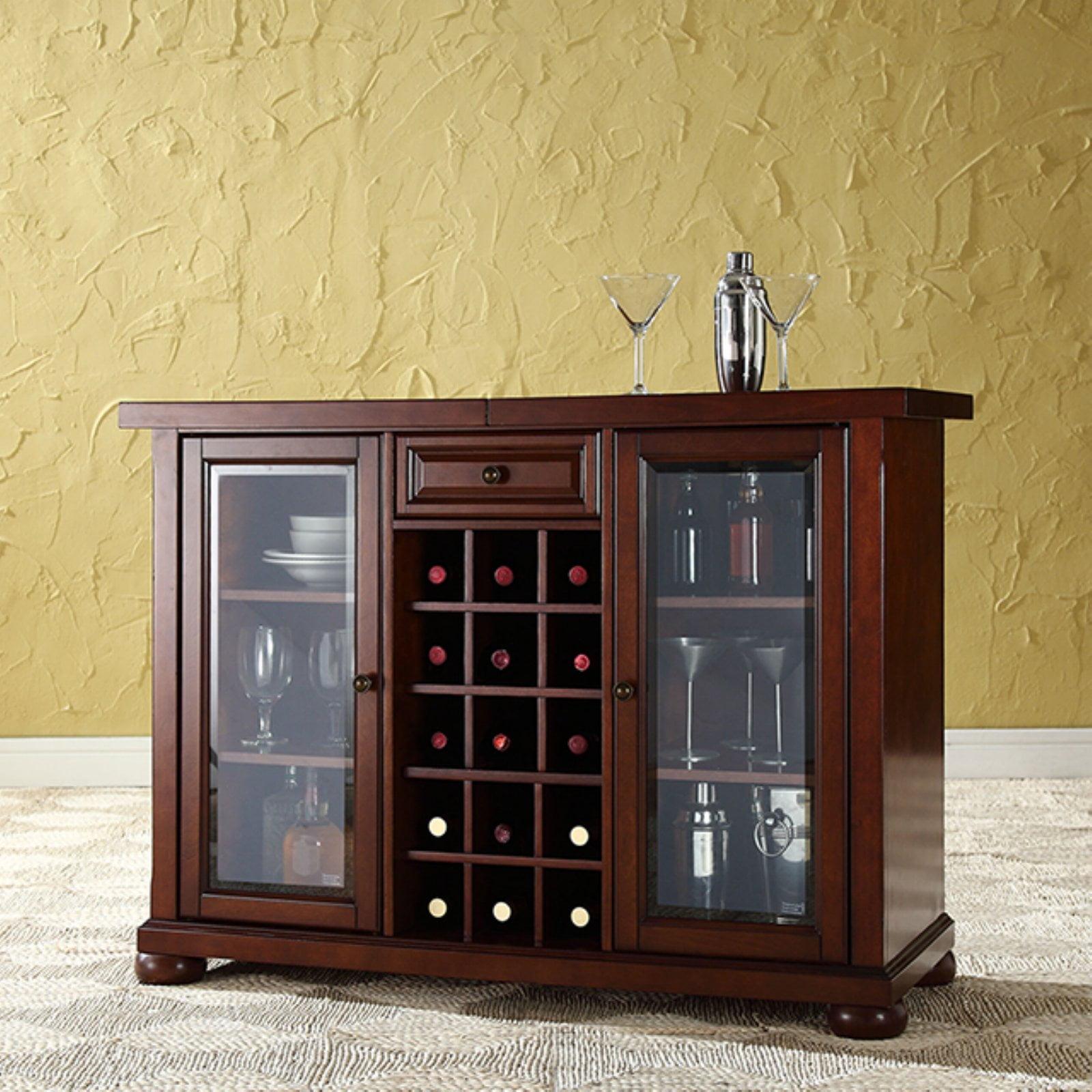 Alexandria Vintage Mahogany Sliding Top Bar Cabinet