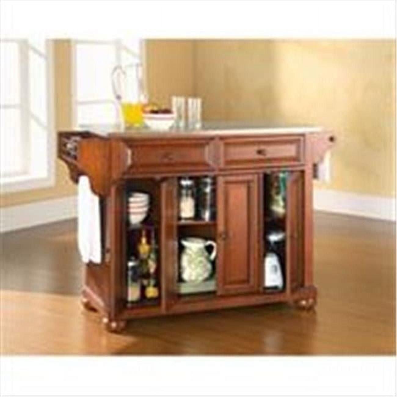 Alexandria Stainless Steel Top Kitchen Island - Crosley