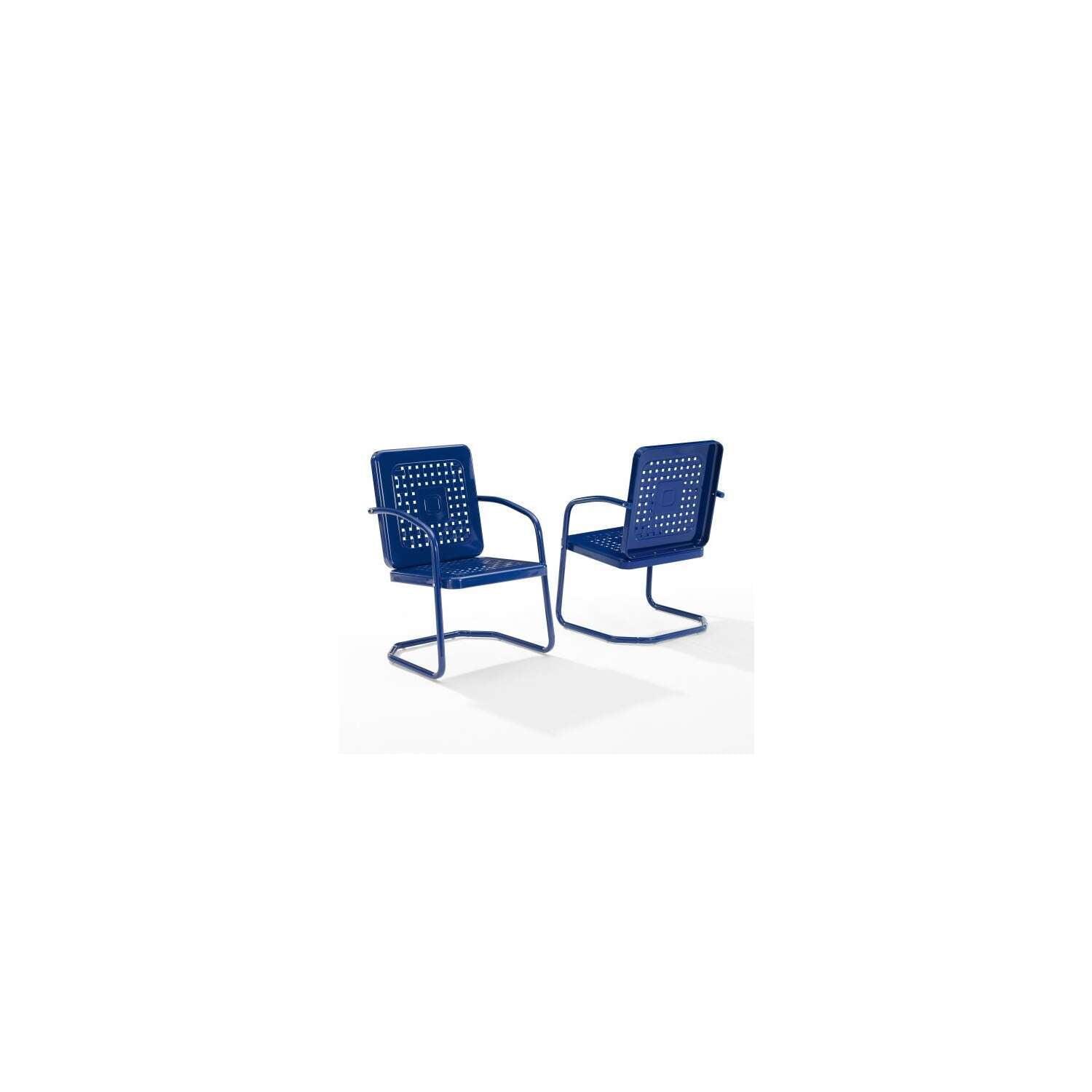 Bates 2pk Outdoor Metal Chairs - Navy - Crosley