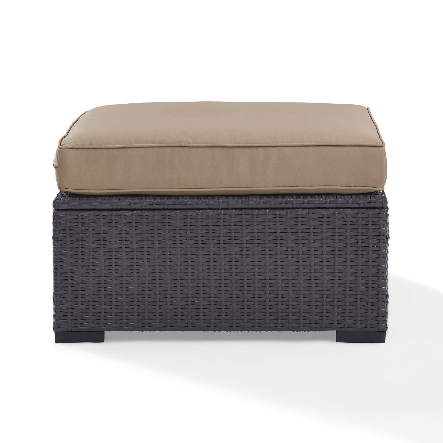 Biscayne Brown Mocha Resin Wicker Outdoor Ottoman