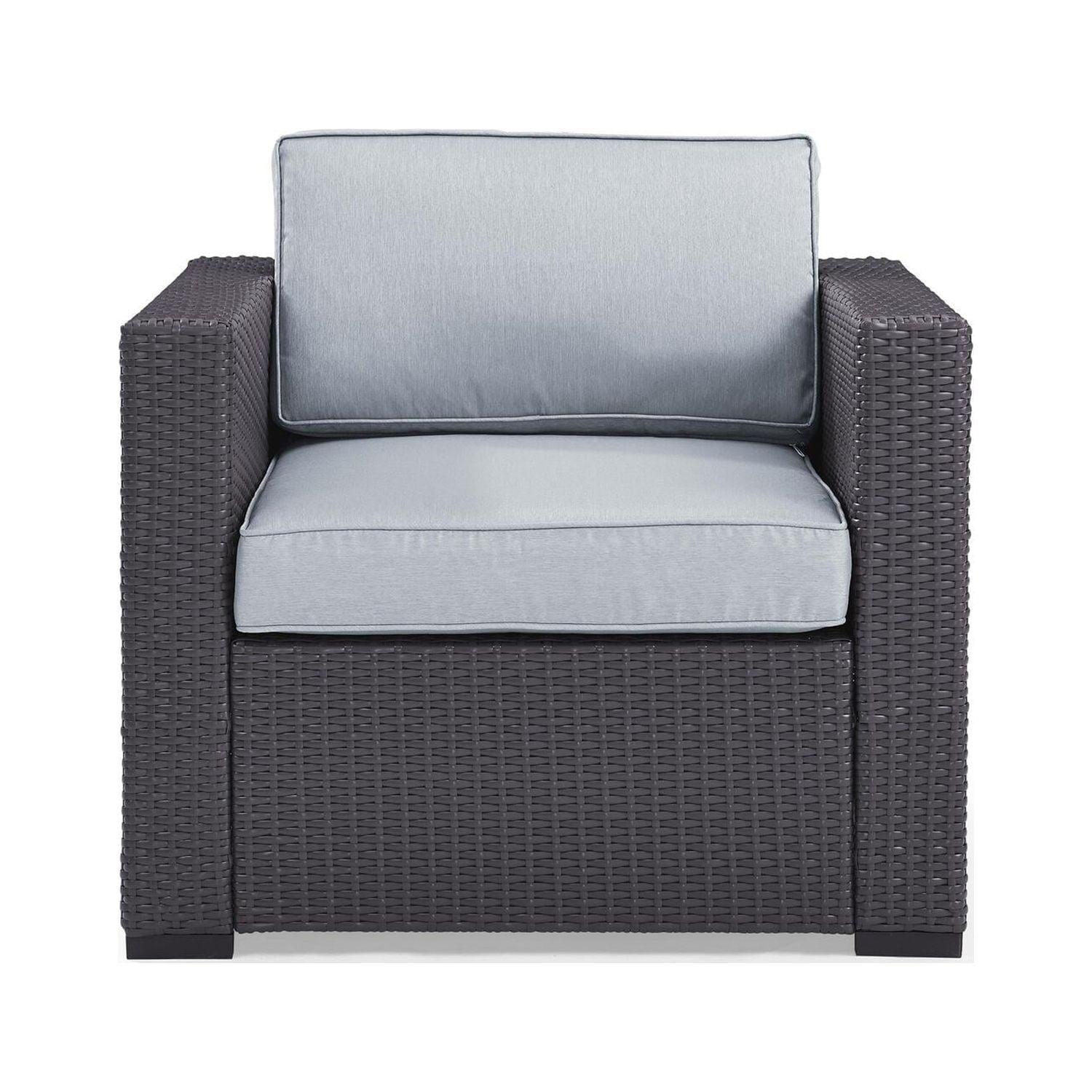 Biscayne Outdoor Wicker Armchair with Mist Cushions