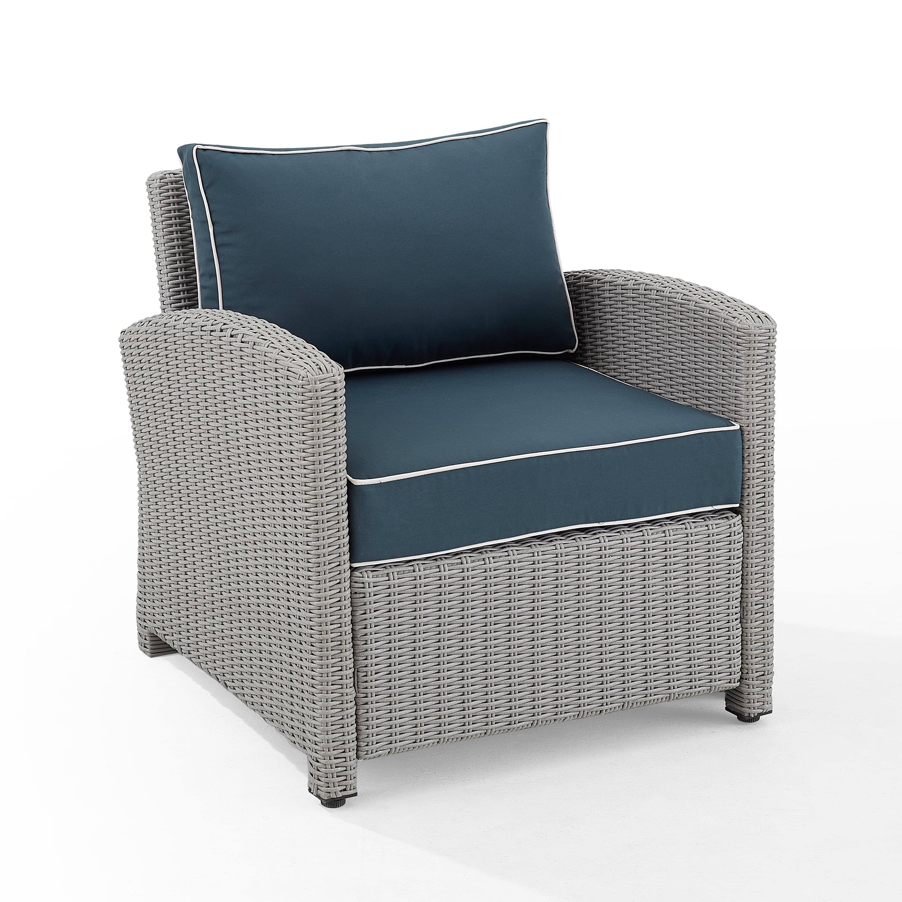 Bradenton Deep Seating Outdoor Armchair with Navy Cushions