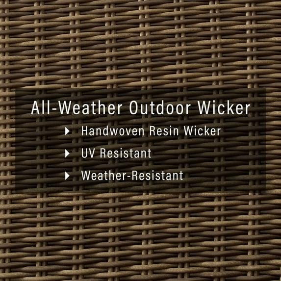 Bradenton 2pc Outdoor Wicker Conversation Set - Navy - Crosley: Steel Frame, UV-Resistant, with Coffee Table