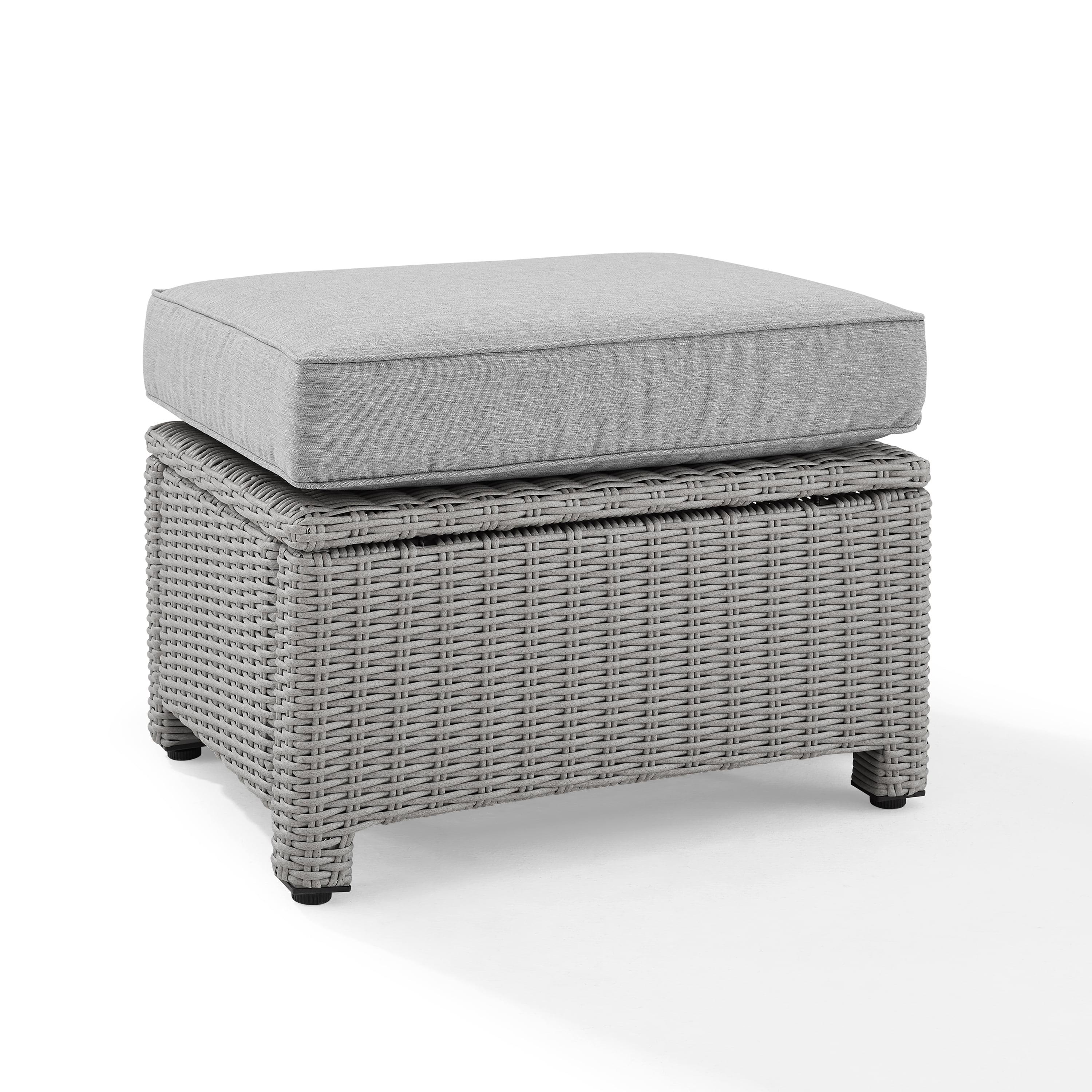 Lawson Wicker Outdoor Ottoman with Sunbrella® Cushion