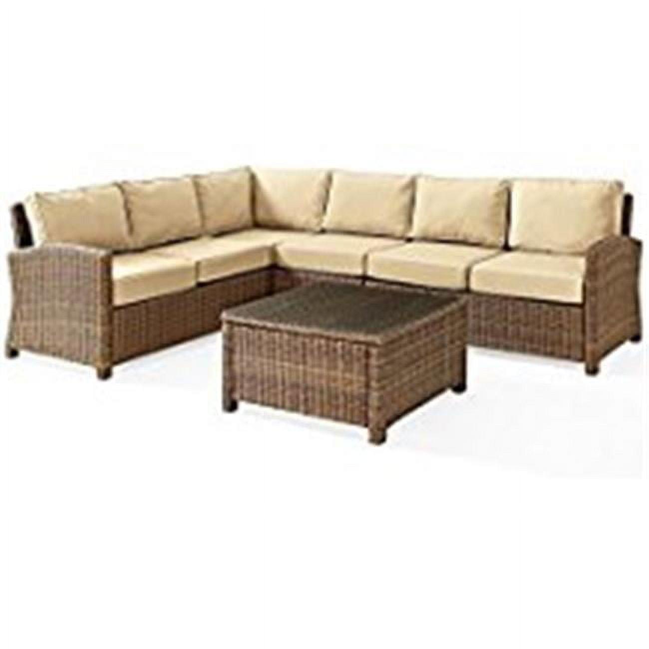 Bradenton 6-Person Sand Wicker Outdoor Sectional Set