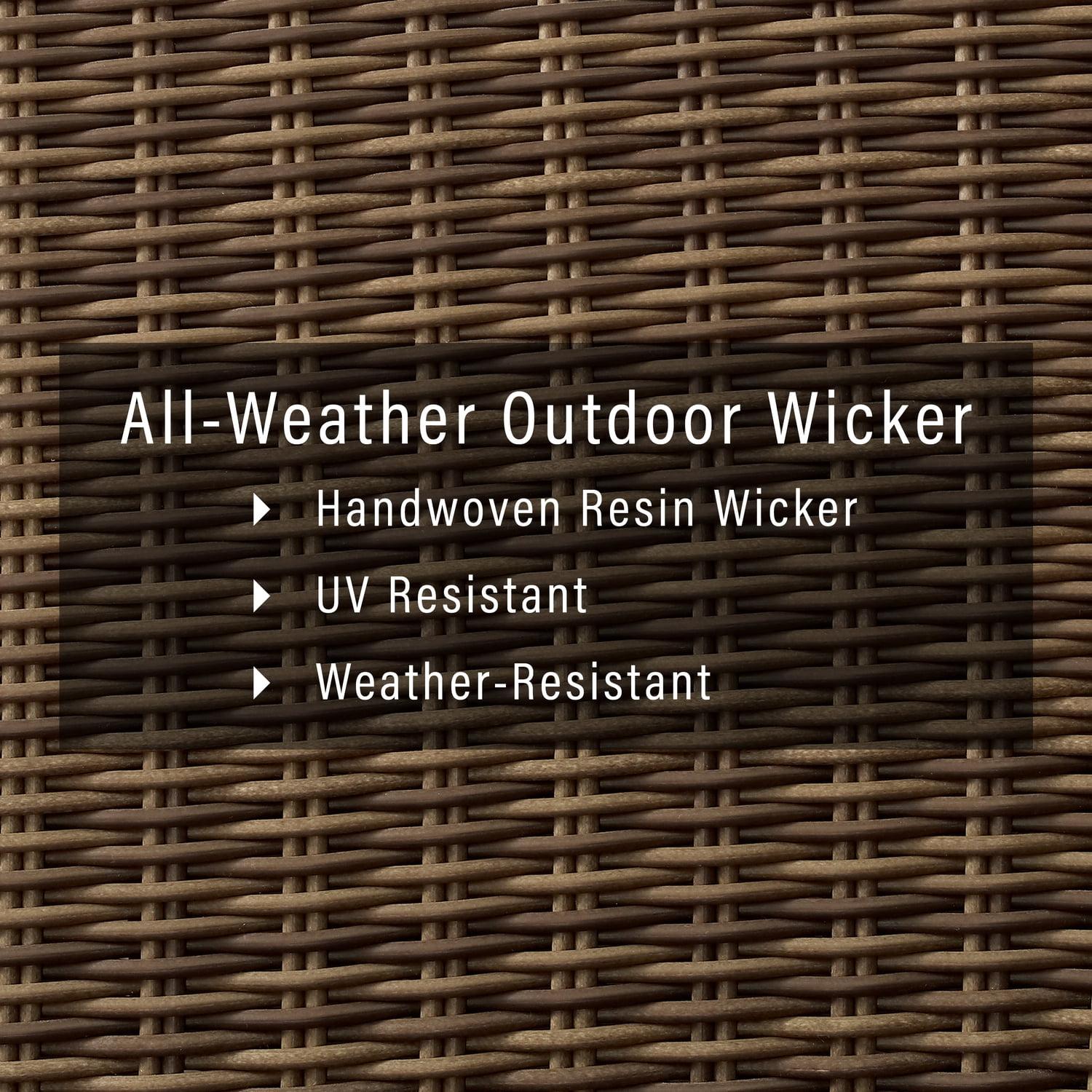 Bradenton Outdoor Wicker Storage Bin - Weathered Brown - Crosley: UV-Resistant Patio Deck Box, 25 Volume Capacity