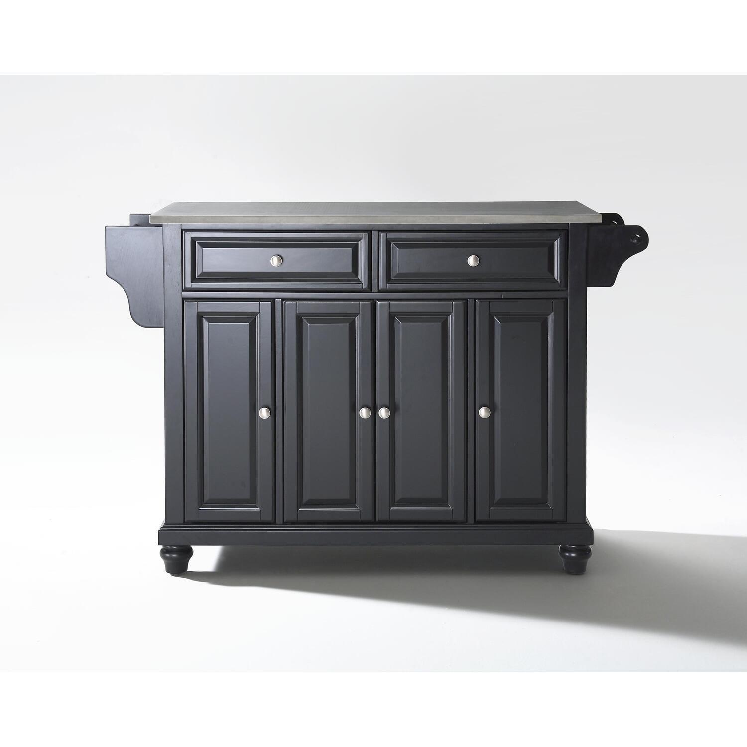 Cambridge Black Stainless Steel Top 46" Kitchen Island