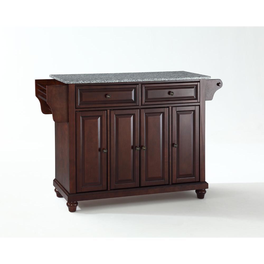 Crosley Furniture Cambridge Wood Kitchen Island in Mahogany/Gray