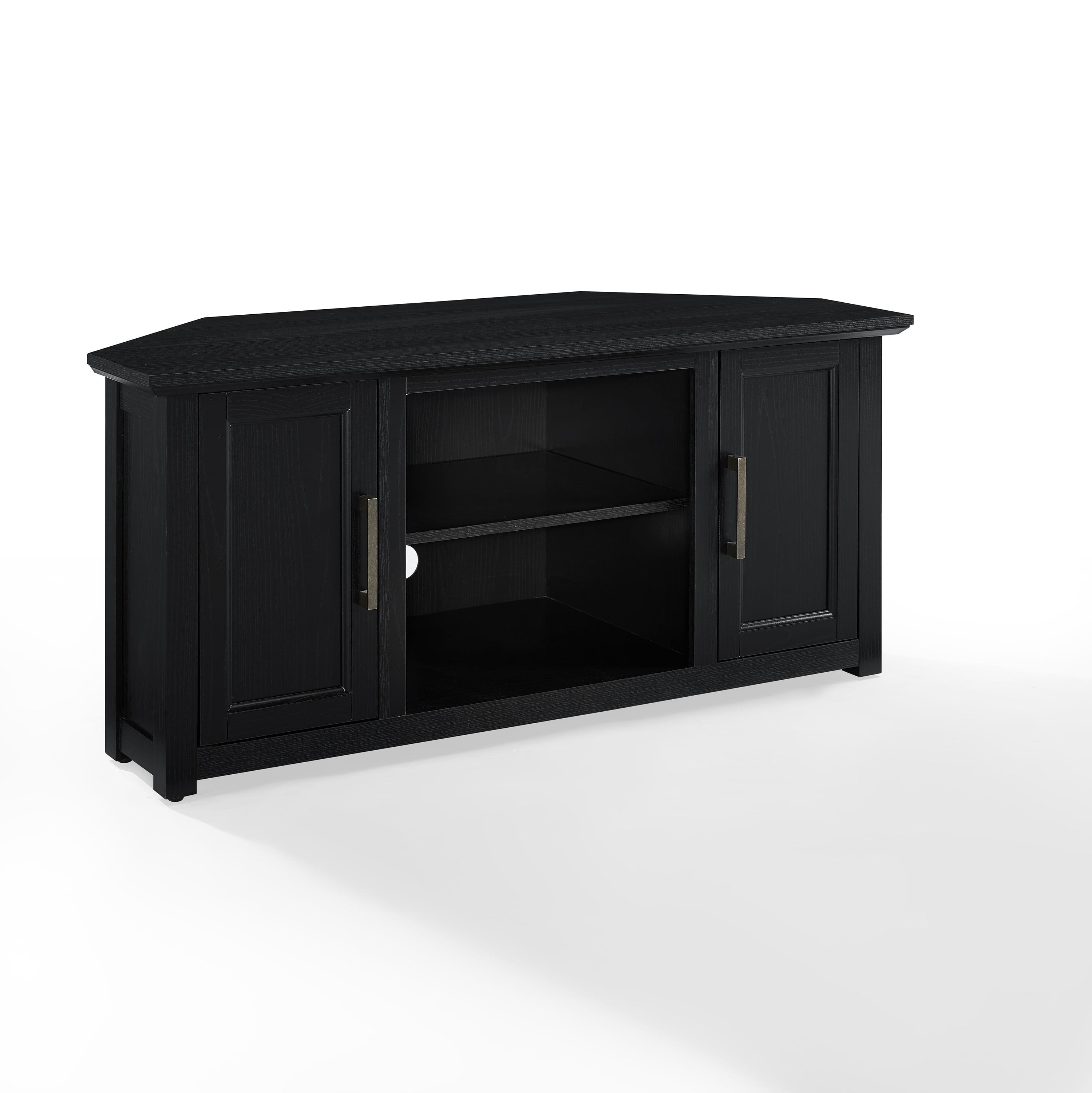 Camden 48" Black Corner TV Stand with Cabinets