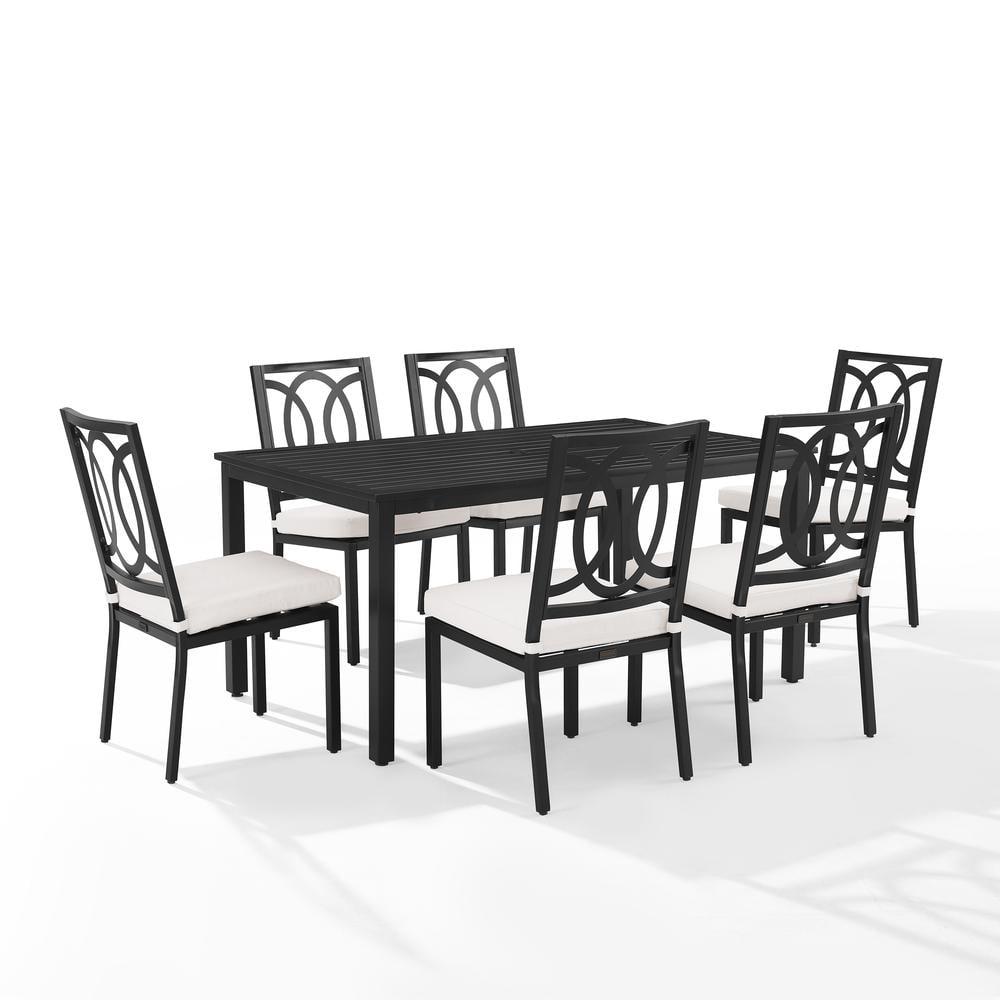 Chambers Black and Cream 7-Piece Steel Outdoor Dining Set