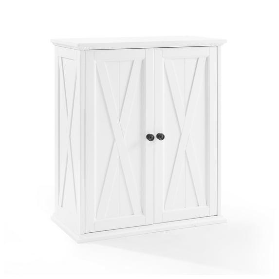 Crosley Clifton Stackable Pantry White: Farmhouse Style, Wood Veneer, Adjustable Shelves, Anti-Tip Hardware