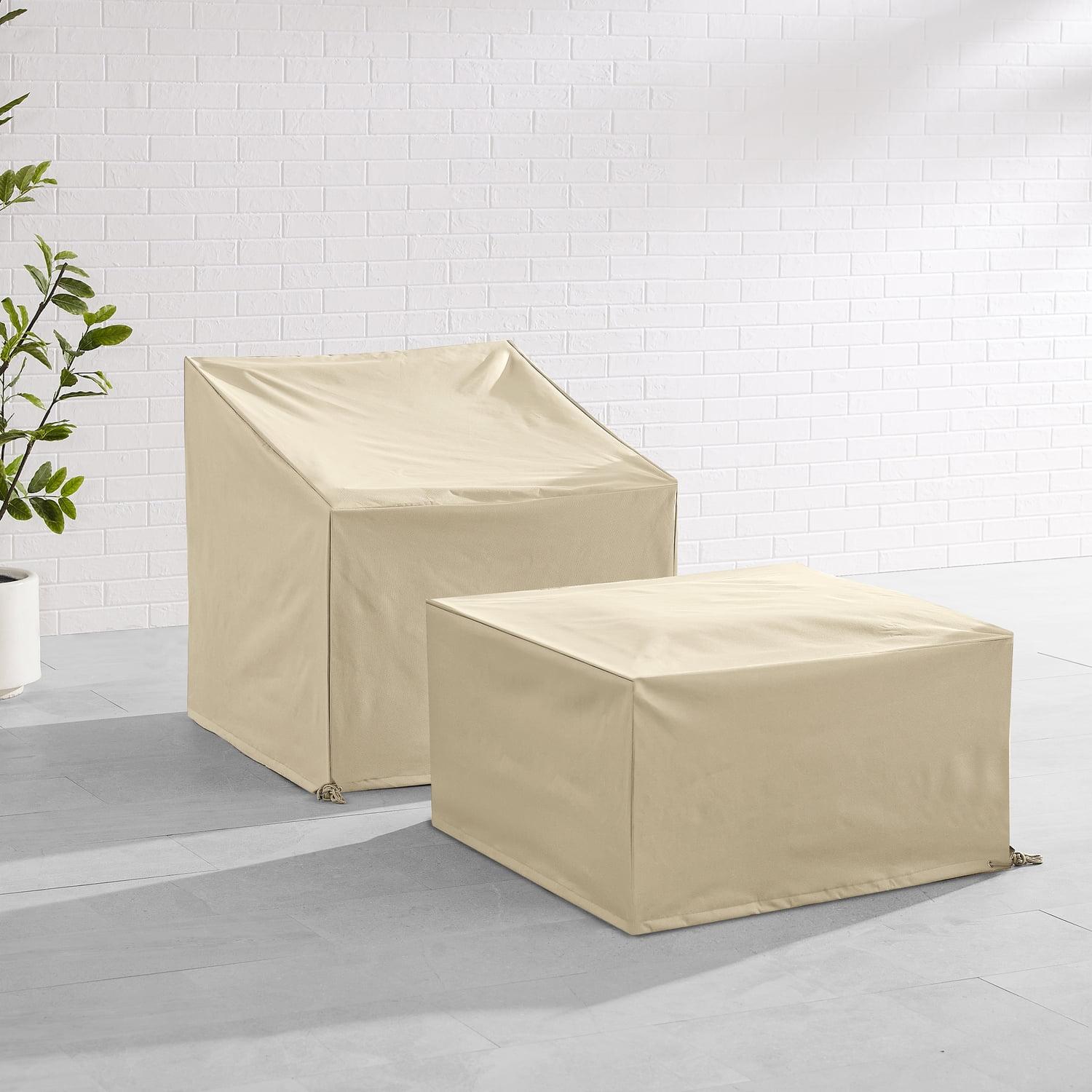 Tan Heavy Gauge Vinyl Outdoor Furniture Cover Set