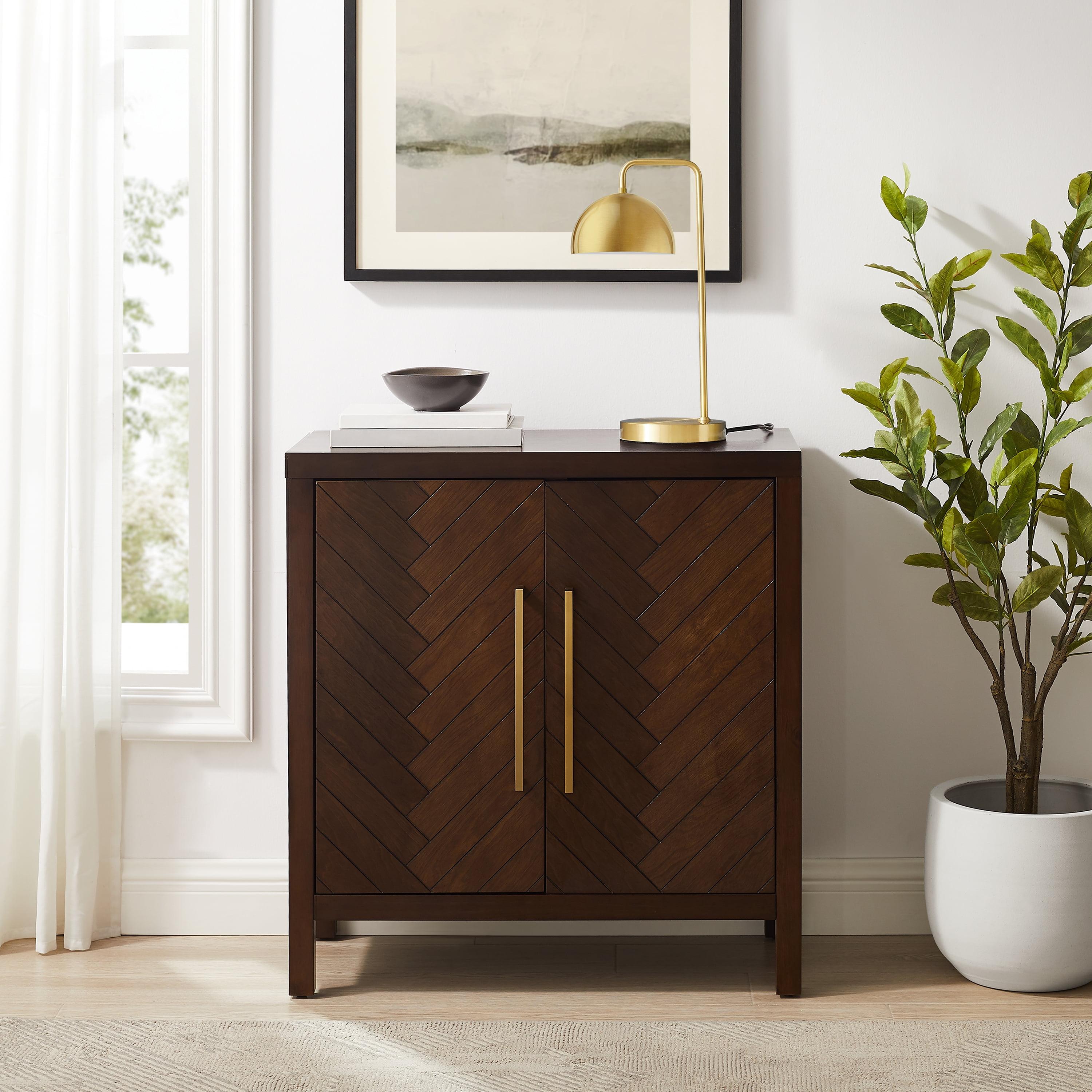 Darcy Dark Brown Medium Wood Accent Cabinet with Adjustable Shelving