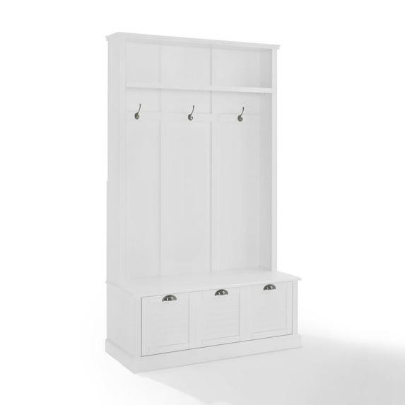 Ellison Hall Tree White - Crosley: Organizer Bench with Hooks & Storage Drawer