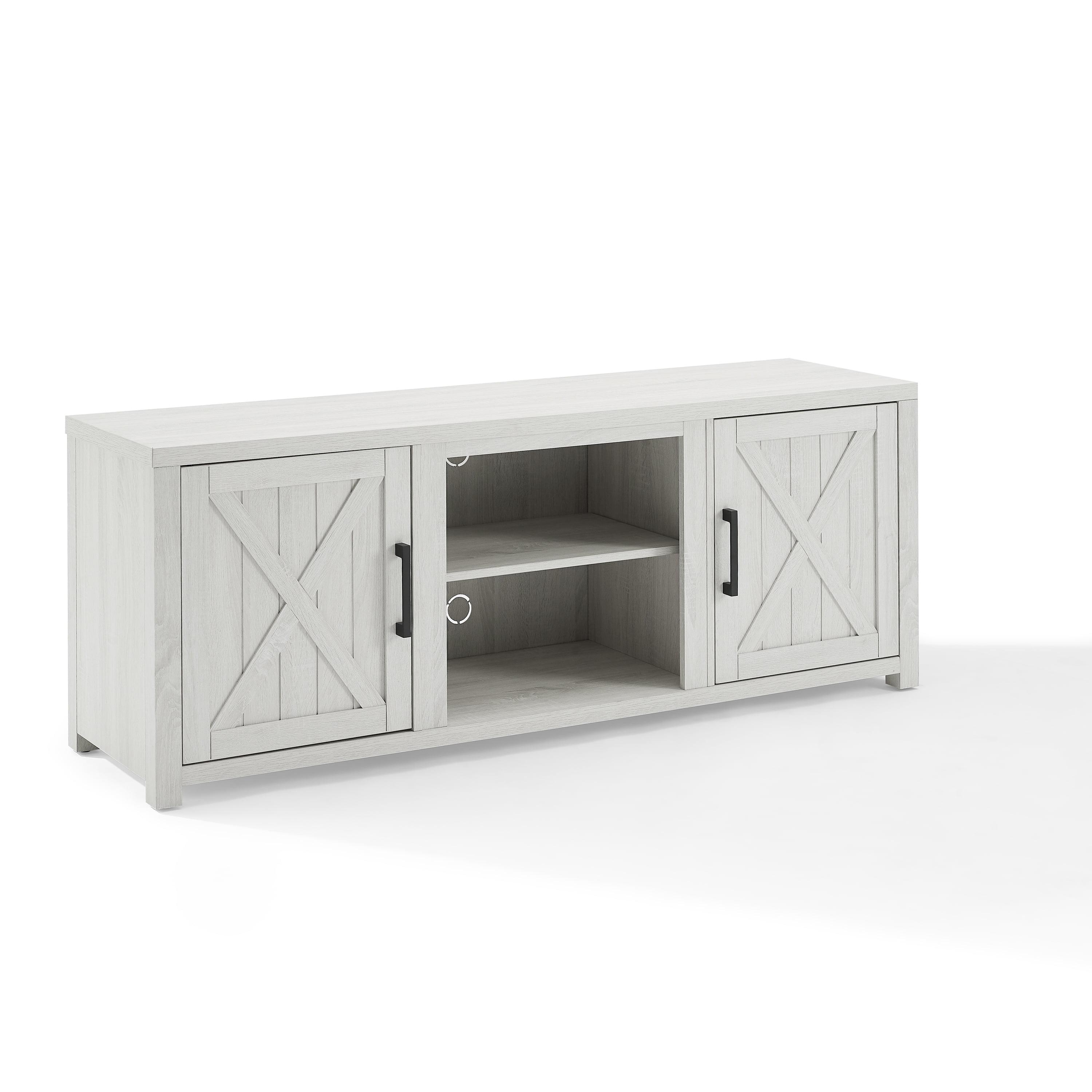 Gordon 64'' Whitewash Low-Profile TV Stand with Modern Farmhouse Design