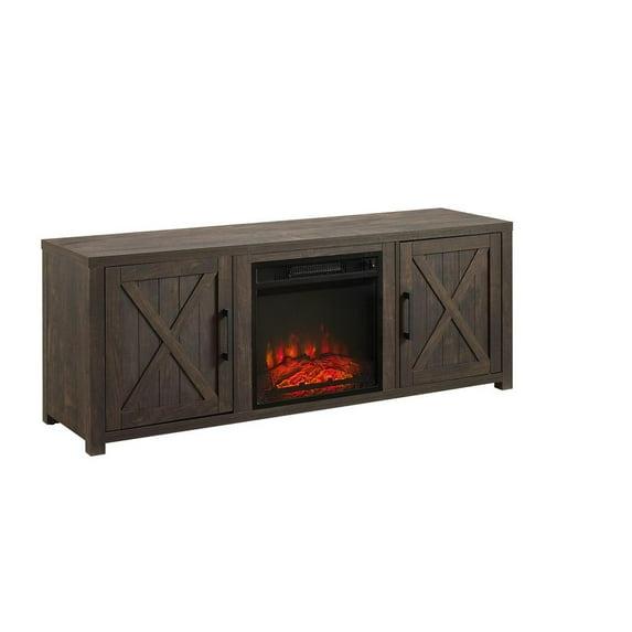 58" Gordon Low Profile TV Stand for TVs up to 65" with Fireplace Dark Walnut - Crosley