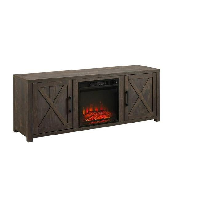 58" Gordon Low Profile TV Stand for TVs up to 65" with Fireplace Dark Walnut - Crosley